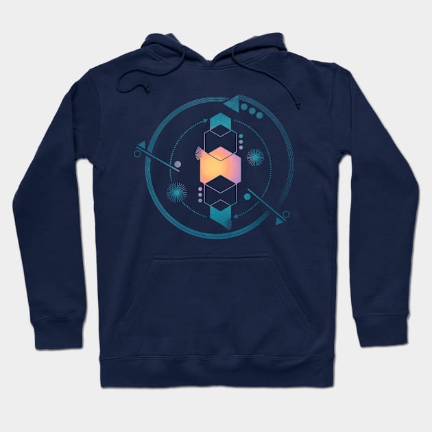 Galaxy minimal geometric blue Hoodie by carolsalazar